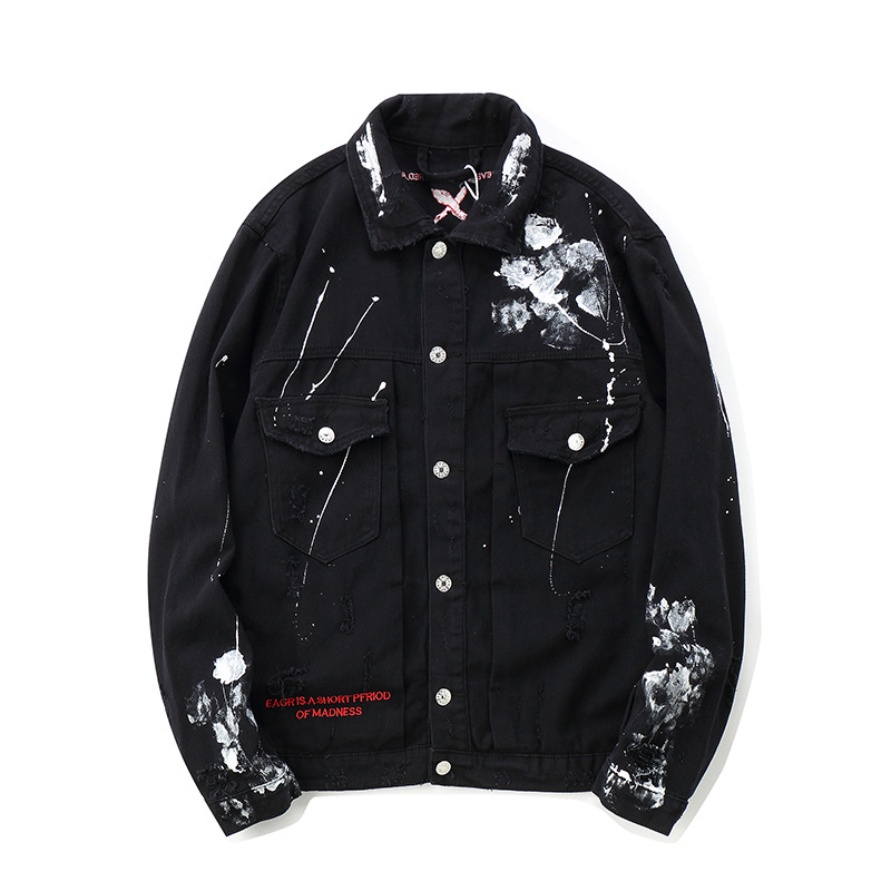 Men's Jackets Mens Hip Hop Denim Oversized Graffiti Painted Jeans Brand Ripped Coat Streetwear 2021, Black
Men's Jackets Mens Hip Hop Denim Oversized Graffiti Painted Jeans Brand Ripped Coat Streetwear 2021, Black