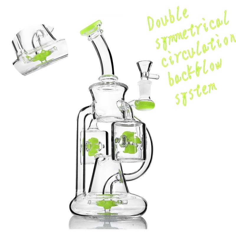 9.45"tall 14mm joint Propeller Waterpipe Double Recycler Glass Bong Dab Rigs Windmill Perc Multi Percolator Heady Glass Water Pipes Green
9.45"tall 14mm joint Propeller Waterpipe Double Recycler Glass Bong Dab Rigs Windmill Perc Multi Percolator Heady Glass Water Pipes Green