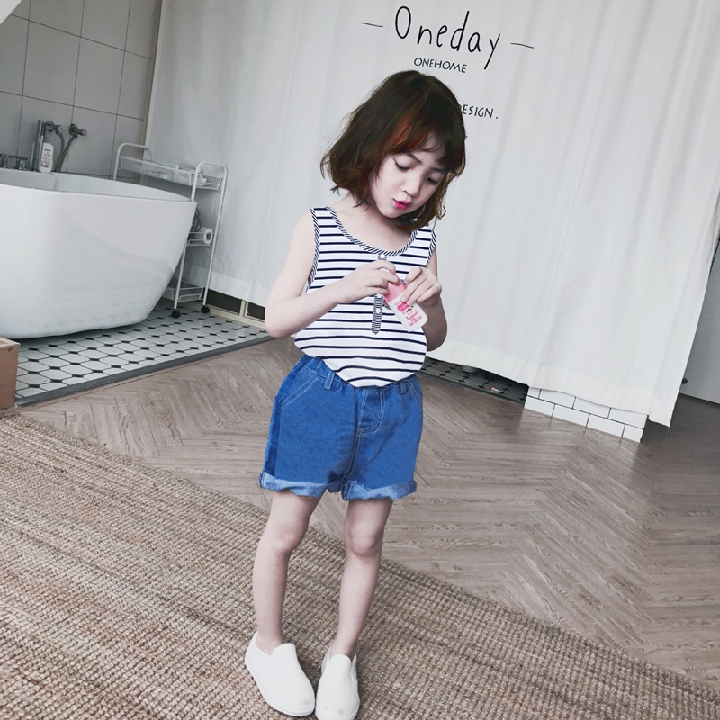 Baby Girl Clothes Infant Baby Girl Set Sleeveless T-shirt Top+Denim Shorts Pants Kid Summer 2Pcs Cotton Cool Striped Clothing, Wt
Baby Girl Clothes Infant Baby Girl Set Sleeveless T-shirt Top+Denim Shorts Pants Kid Summer 2Pcs Cotton Cool Striped Clothing, Wt