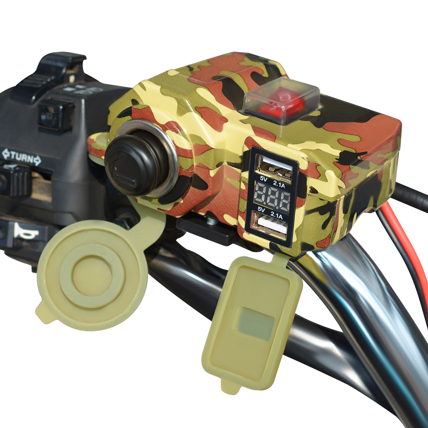 IV Mobile Phone Charger Cigarette Lighter Socket USB Voltmeter Car Charger 4.2A Waterproof for Motorcycle Car