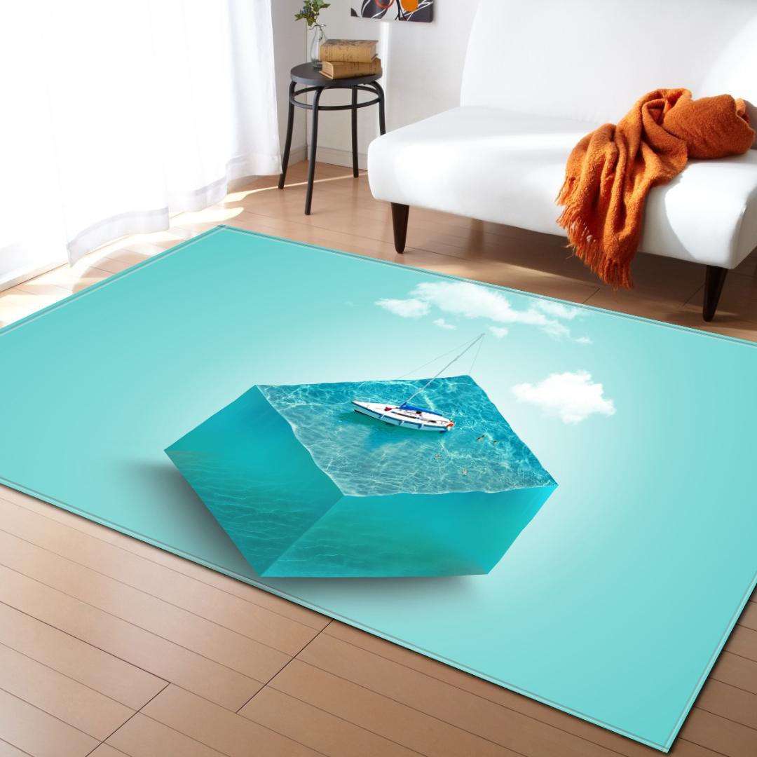 Nordic Style Geometric Pattern 3D Carpet Large Size Living Room Bedroom Table Rug and Carpet Rectangular Antiskid Floor Mat