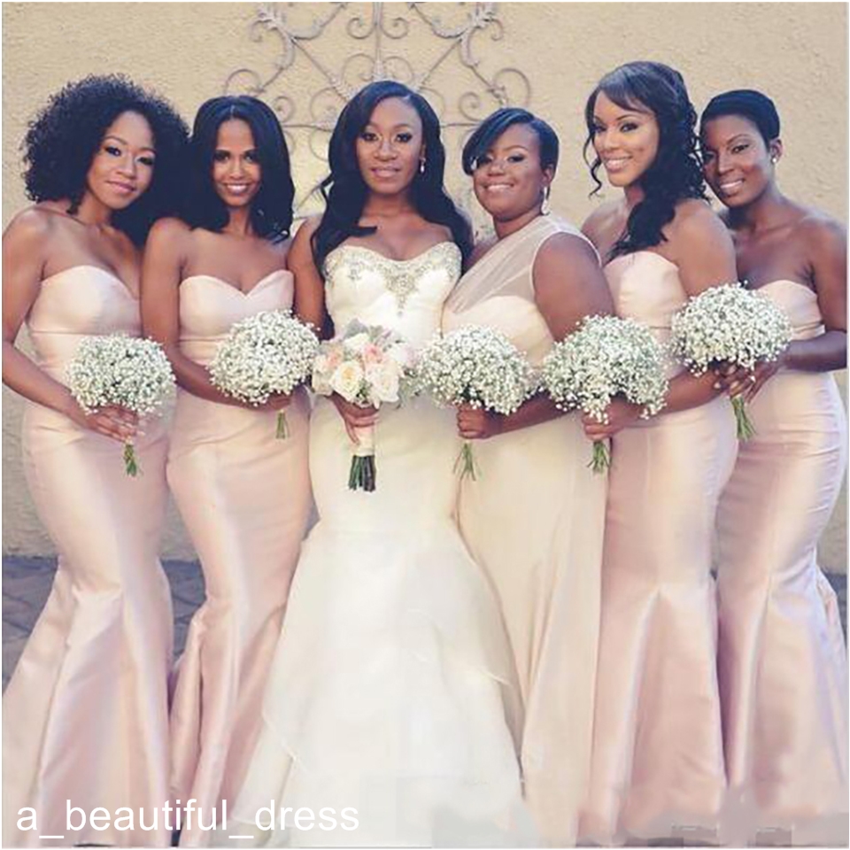 Satin Simple Mermaid Bridesmaid Dresses New Custom Made Maid of Honor Gowns South Africa Formal Wedding Guest Dresses