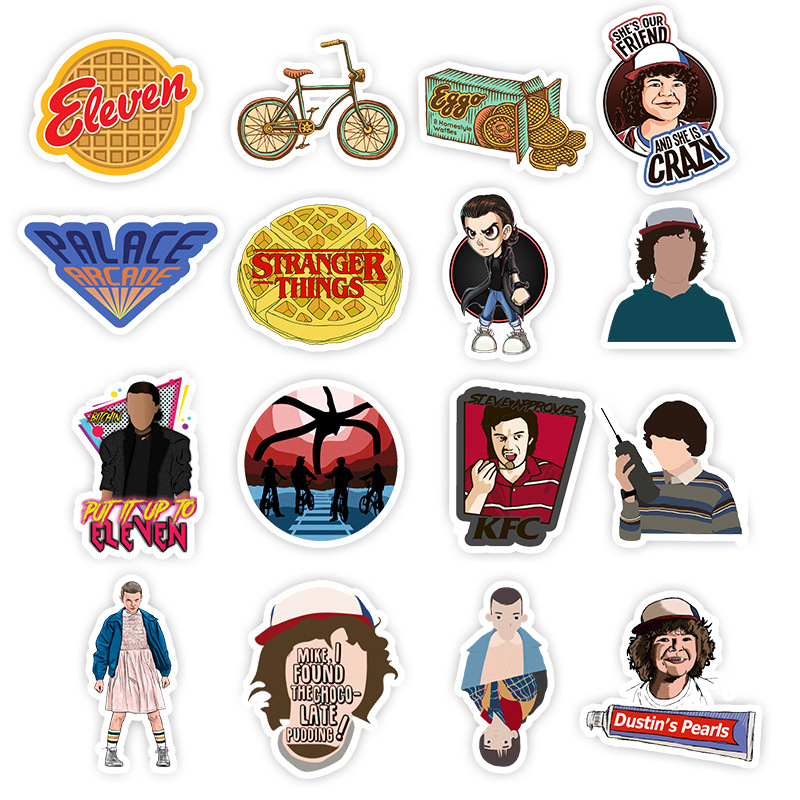 50Pcs/Set Cute American Drama Cartoon Stranger Things 3 Trolley Case Car Stickers Waterproof Removable Graffiti Stickers