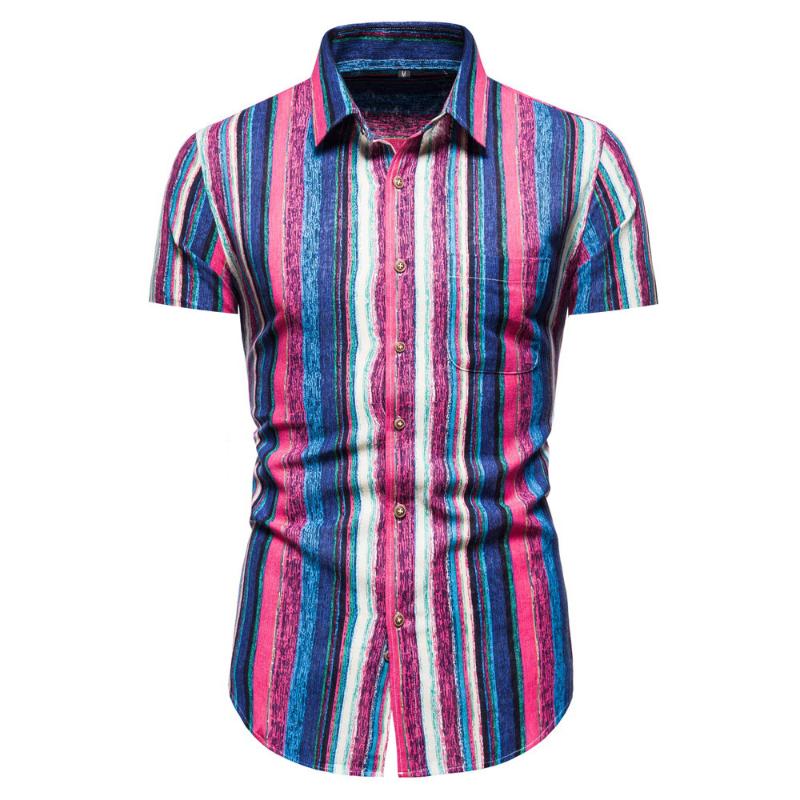 2020 lapel men' shirt cotton and linen short-sleeved slim stylish striped shirt cotton and linen material men' casual, 02
2020 lapel men' shirt cotton and linen short-sleeved slim stylish striped shirt cotton and linen material men' casual, 02