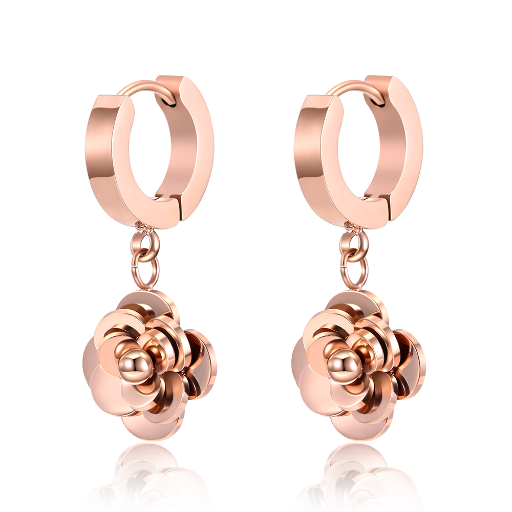 Charm Rose Flower Hoop Earrings Jewelry Rose Gold Plated 316L Stainless Steel Ear Bone Nail Earrings
Charm Rose Flower Hoop Earrings Jewelry Rose Gold Plated 316L Stainless Steel Ear Bone Nail Earrings