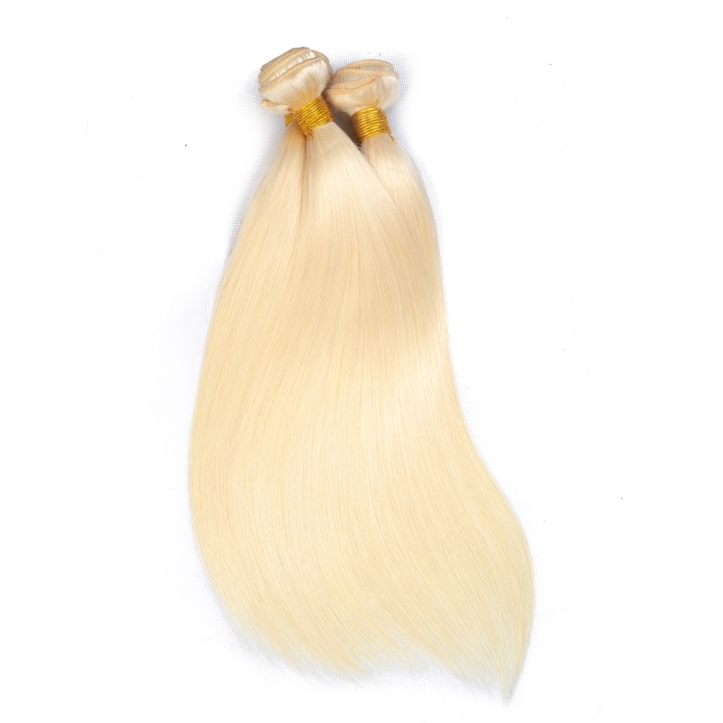 3 Bundles With 13X4 Lace Frontal HD Blonde Color 613# Silky Straight Body Wave Peruvian Human Hair 4 Pcs/lot
