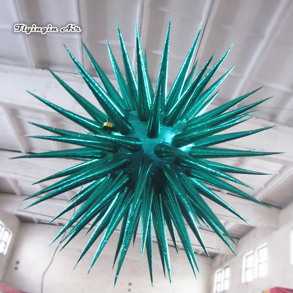 Hanging Inflatable Sea Urchin Balloon 2m Multicolor Planet Model Air Blown Thorn Ballon For Ceiling Decoration