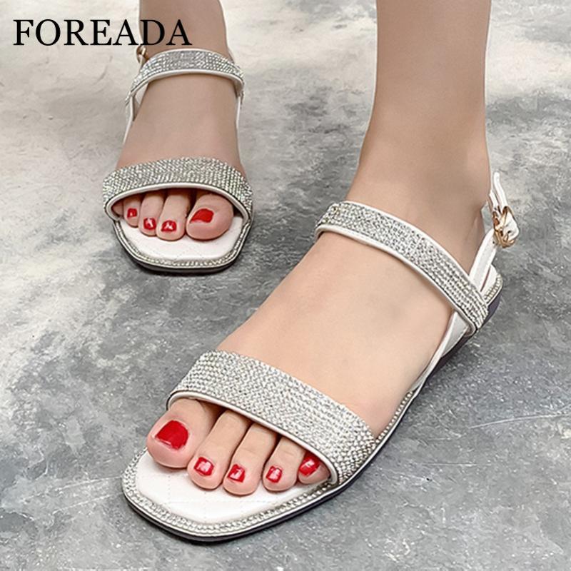 FOREADA Flat Shoes Woman Sandals Fashion Square Toe Shoes Dress Crystal Sandals Female Footwear Summer Blue Yellow Large Size 46
FOREADA Flat Shoes Woman Sandals Fashion Square Toe Shoes Dress Crystal Sandals Female Footwear Summer Blue Yellow Large Size 46