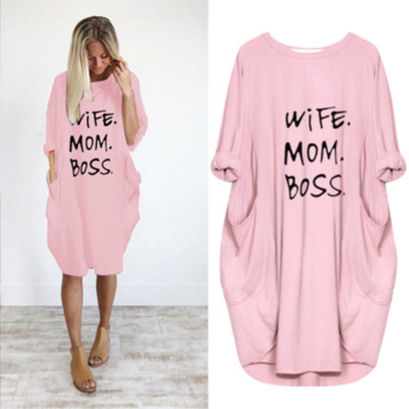 Summer Women Letter Printed Dresses Fashion Crew Neck Panelled Ladies Dresses Casual Loose Long Sleeve Apparel Loose Women Clothes Plus Size, Blue
Summer Women Letter Printed Dresses Fashion Crew Neck Panelled Ladies Dresses Casual Loose Long Sleeve Apparel Loose Women Clothes Plus Size, Blue