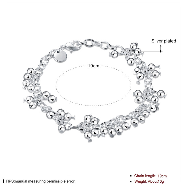Hot sale best gift 925 silver Soo grapes hanging light Bracele DFMCH085, brand 925 sterling silver plated Chain link gemstone bracelets