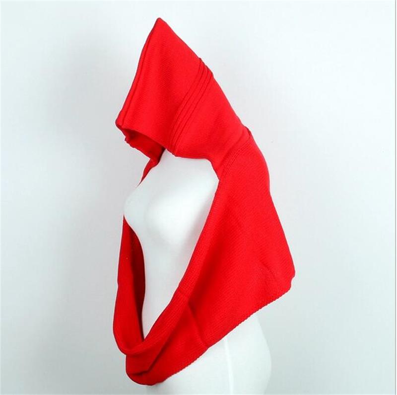 Wholesale-Winter Soft Pullover Knit Infinity Scarf Beanie Hoodie Scarf Long Hooded Scarf Wrap