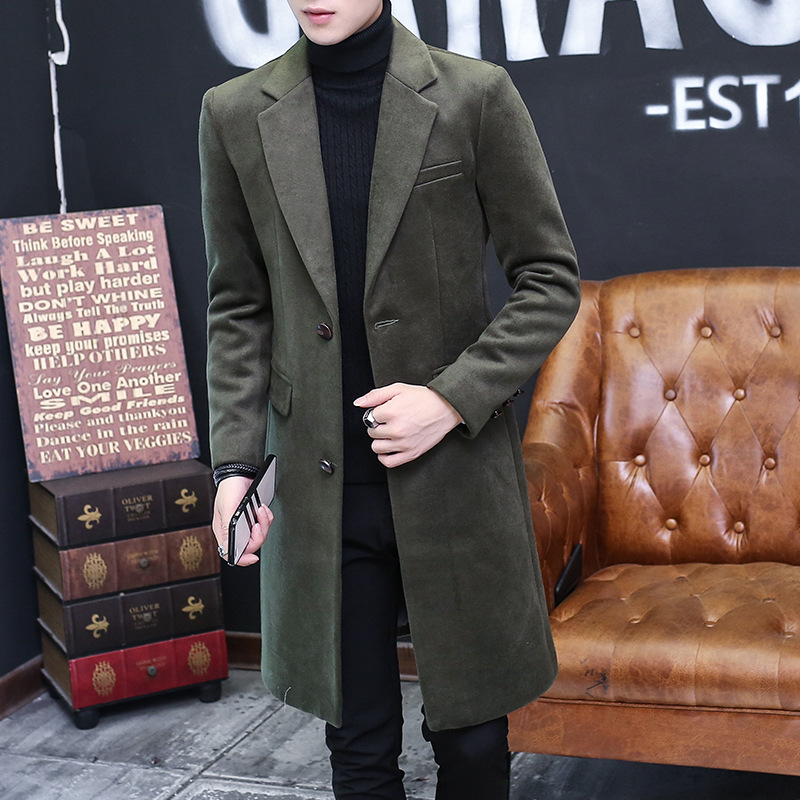 In the long winter new men's business casual men's wool woolen coat coat young men, Black
In the long winter new men's business casual men's wool woolen coat coat young men, Black