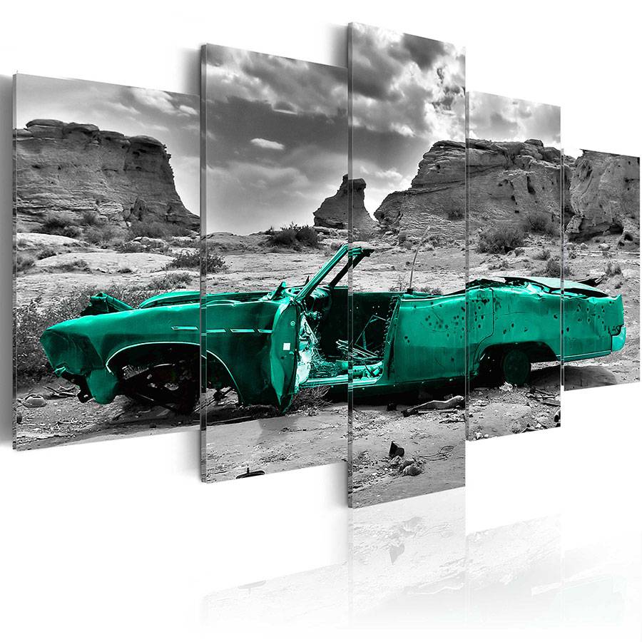( No Frame ) Vintage Auto Car Canvas Design Art Print Modern Home Office Decoration Gift for Boyfriend, Choose Color & Size