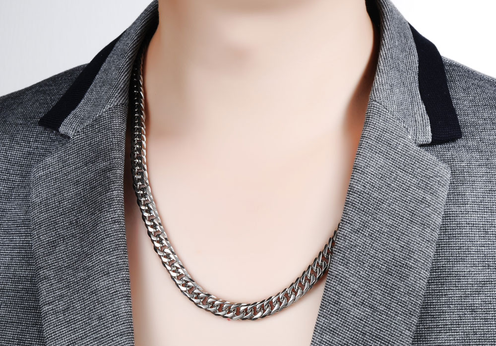 8mm 22inch Cool Men Heavy Thick Titanium Steel Chain Necklace 316L Steel Steel Link Chain Jewelry