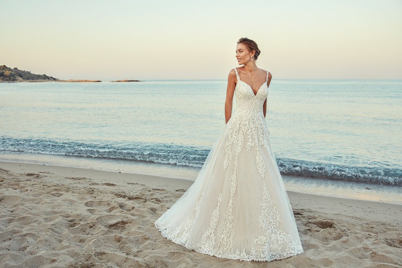 eddy k wedding dresses lace appliqued bohemian beach bridal gowns boho a line sexy spaghetti neck wedding dress plus size