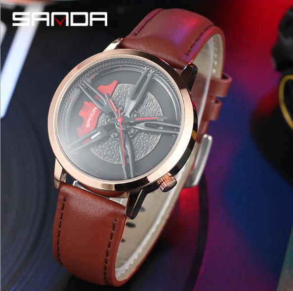 Fashion trend hollow dial watch student car wheel waterproof concept creative table 
Fashion trend hollow dial watch student car wheel waterproof concept creative table