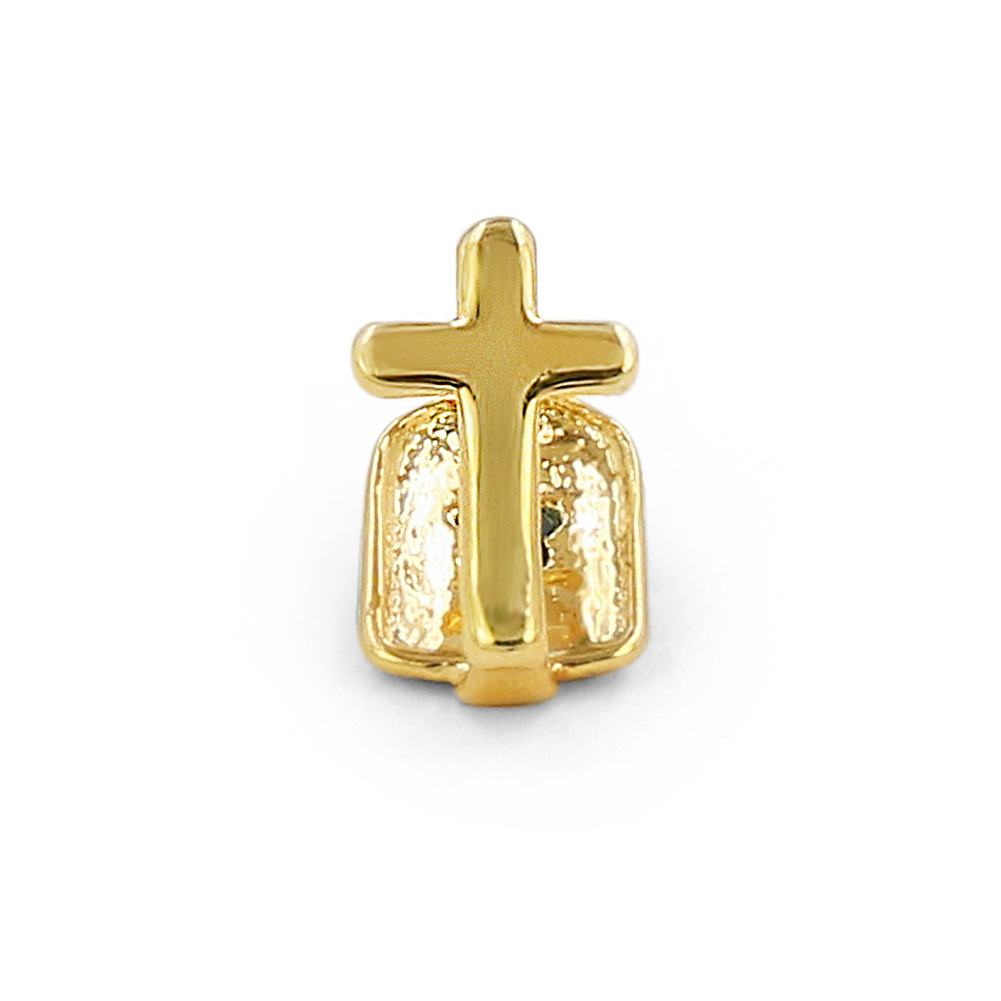 wholesale Single Tooth HIPHOP Cross Bijoux Customized Gold Color Tooth Cap Hip Hop Body Jewelry Men Women Cosplay Prop False Teeth