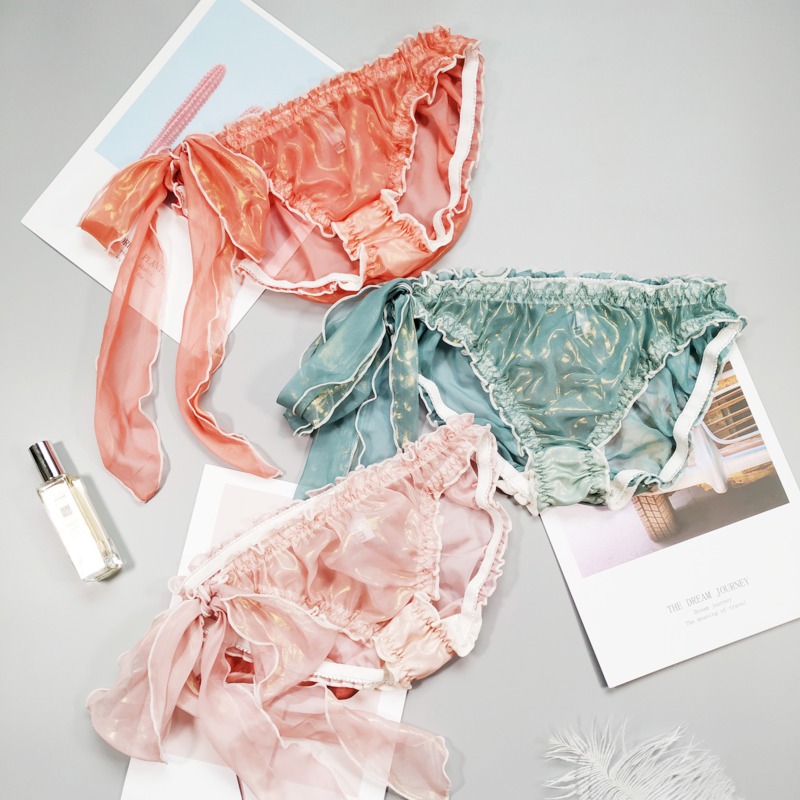 SP&CITY Unique Chiffon Gilding Ribbon Sexy Underwear Women Ruffles Edge Transparent Panties Girls Lingerie Pearl Luster Briefs, Orange
SP&CITY Unique Chiffon Gilding Ribbon Sexy Underwear Women Ruffles Edge Transparent Panties Girls Lingerie Pearl Luster Briefs, Orange