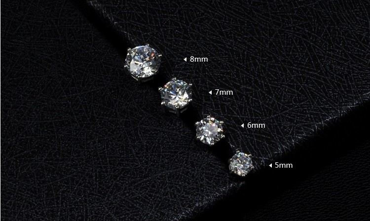 Mens womens lovers Stud Jewelry High Quality Fashion 0.5ct,1ct,2ct, 6 prong 100% Sier moissanite Dia Earrings For wedding boy
