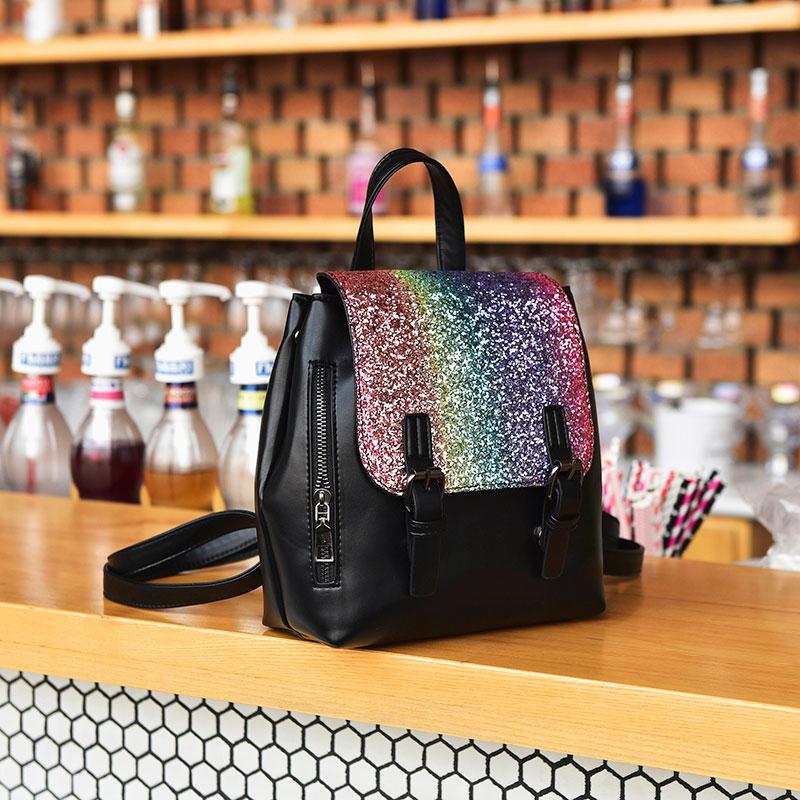 Female Fashion Style Silver Backpack Shine BackpacWomen backpack For Adolescent School Bag