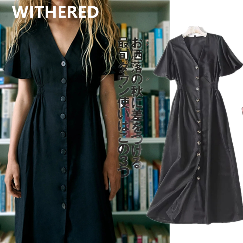 Withered summer vestidos de fiesta de noche summer dress women england simple black single breasted midi party dresses vestidos
Withered summer vestidos de fiesta de noche summer dress women england simple black single breasted midi party dresses vestidos