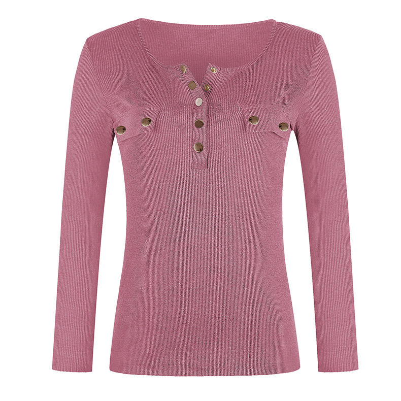Spot Knits European style autumn and winter female solid color long-sleeved bottoming shirt sweater support mixed batch