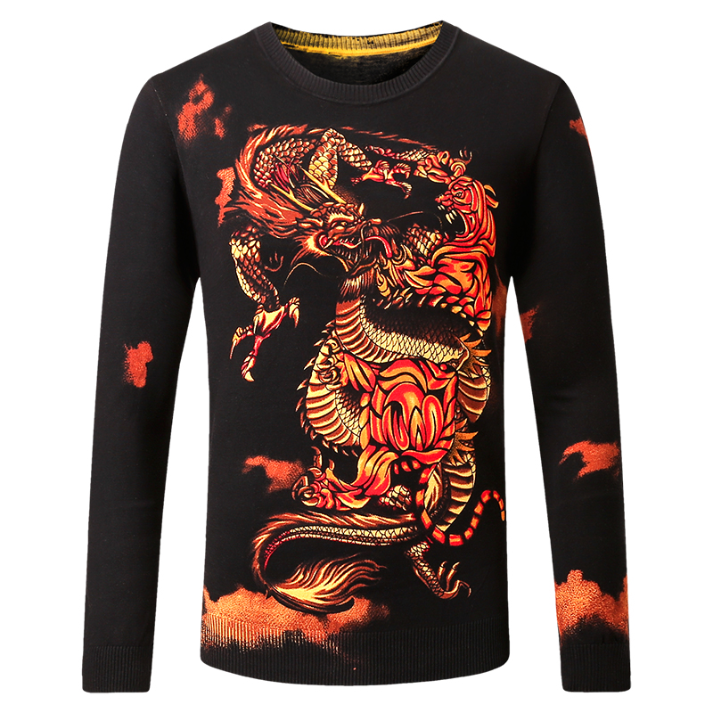 Personality dragon pattern printing fashion fancy pullover sweater Autumn 2018 New quality cotton&viscose soft sweater men -5XL, As picture
Personality dragon pattern printing fashion fancy pullover sweater Autumn 2018 New quality cotton&viscose soft sweater men -5XL, As picture