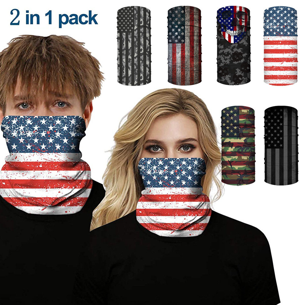 American US Flag Face Bandana Balaclava for Men Women Sun UV Protection Reusable Head Scarf Cycling Neck Gaiter with filter pocket
American US Flag Face Bandana Balaclava for Men Women Sun UV Protection Reusable Head Scarf Cycling Neck Gaiter with filter pocket
