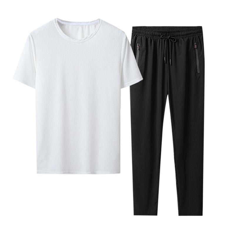 2 Pcs Tracksuit Men Set Sportswear Men's Running T-shirt And Sports Jogging Long Pants Suit Summer Casual Clothes Sets M6, Black
2 Pcs Tracksuit Men Set Sportswear Men's Running T-shirt And Sports Jogging Long Pants Suit Summer Casual Clothes Sets M6, Black