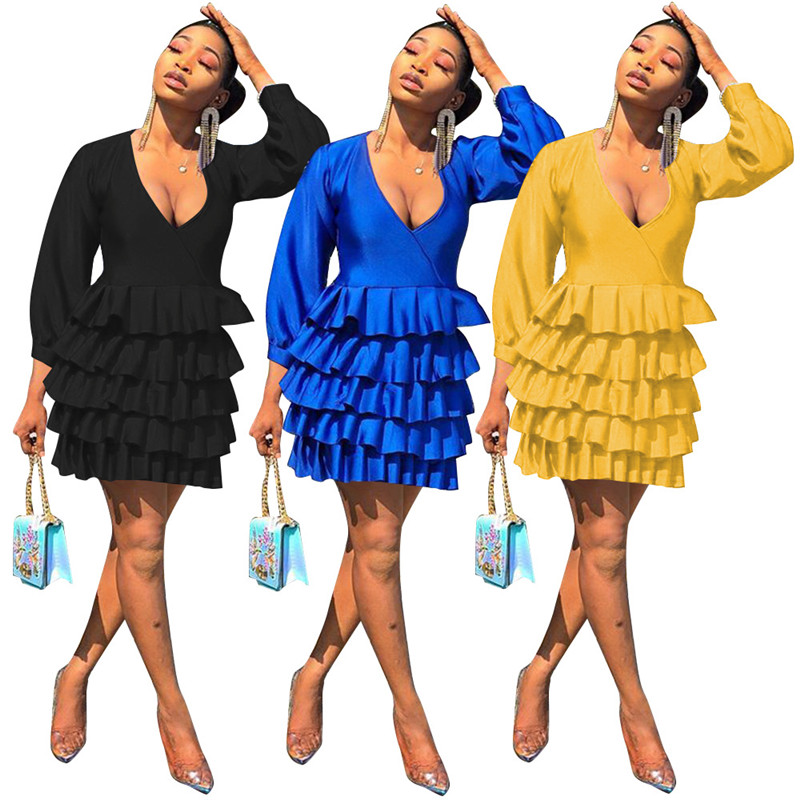Sexy Women Designer Dresses Autumn Fashion Ruffle Dress Sexy V Neck Long Sleeve Club Party Women Clothing, Black
Sexy Women Designer Dresses Autumn Fashion Ruffle Dress Sexy V Neck Long Sleeve Club Party Women Clothing, Black