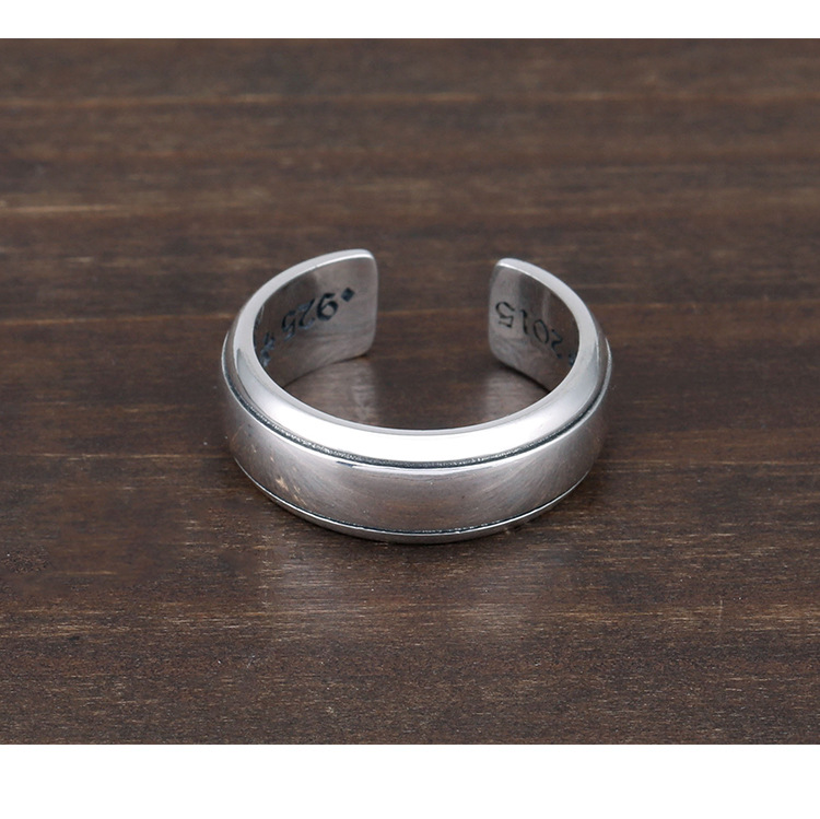 925 sterling silver American European hand-made designer vintage jewelry antique silver smooth plain band open ring