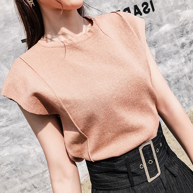 Elegant Sexy Sleeveless Rib Knitted T-Shirt Summer Women O Neck Short Casual T-shirt Top Solid Color, Black
Elegant Sexy Sleeveless Rib Knitted T-Shirt Summer Women O Neck Short Casual T-shirt Top Solid Color, Black
