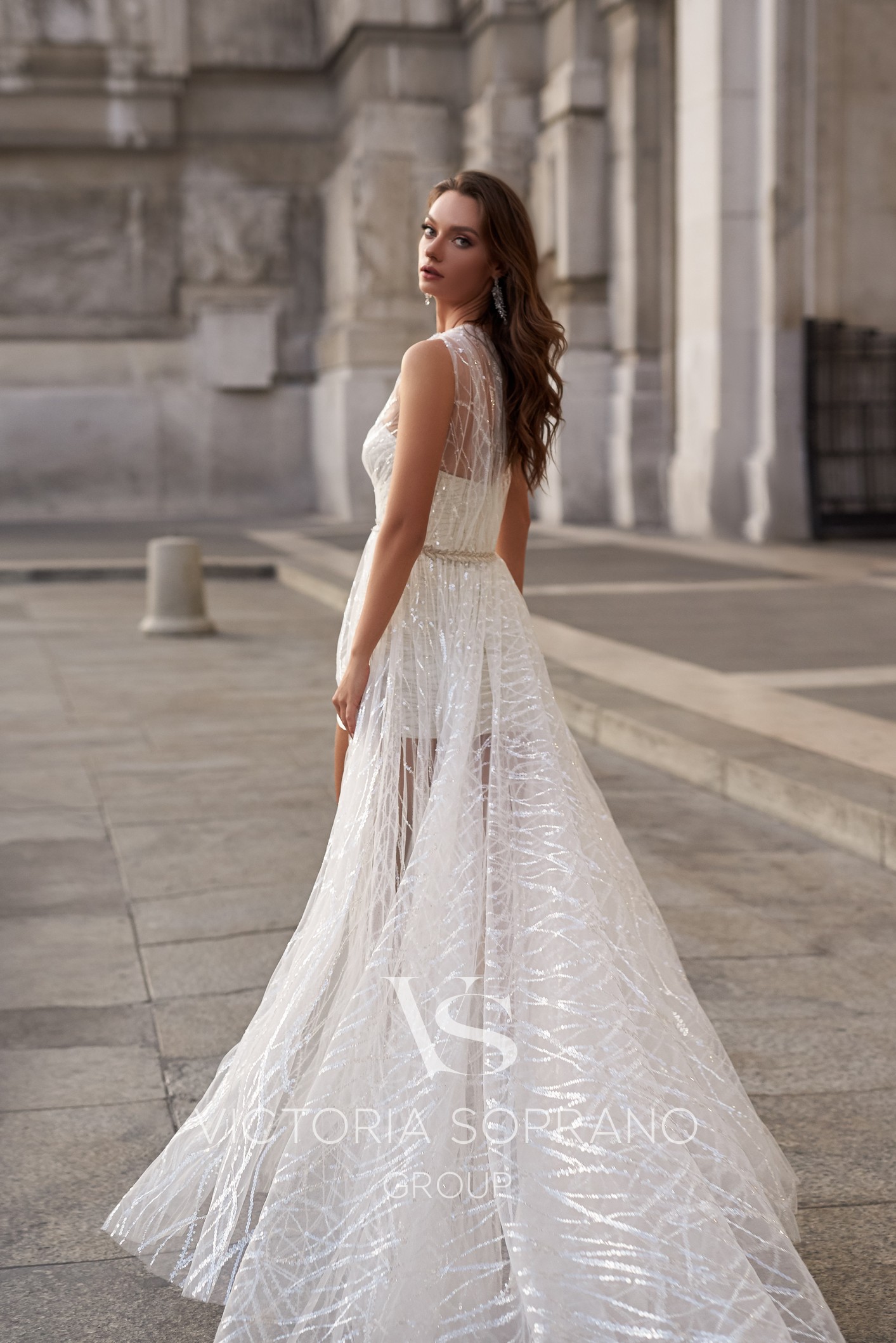 2020 Short Wedding Dresses With Long Jacket Lace Sequins Boho Wedding Dress Plus Size A Line Robes De Mariée Bridal Wrap Side Split