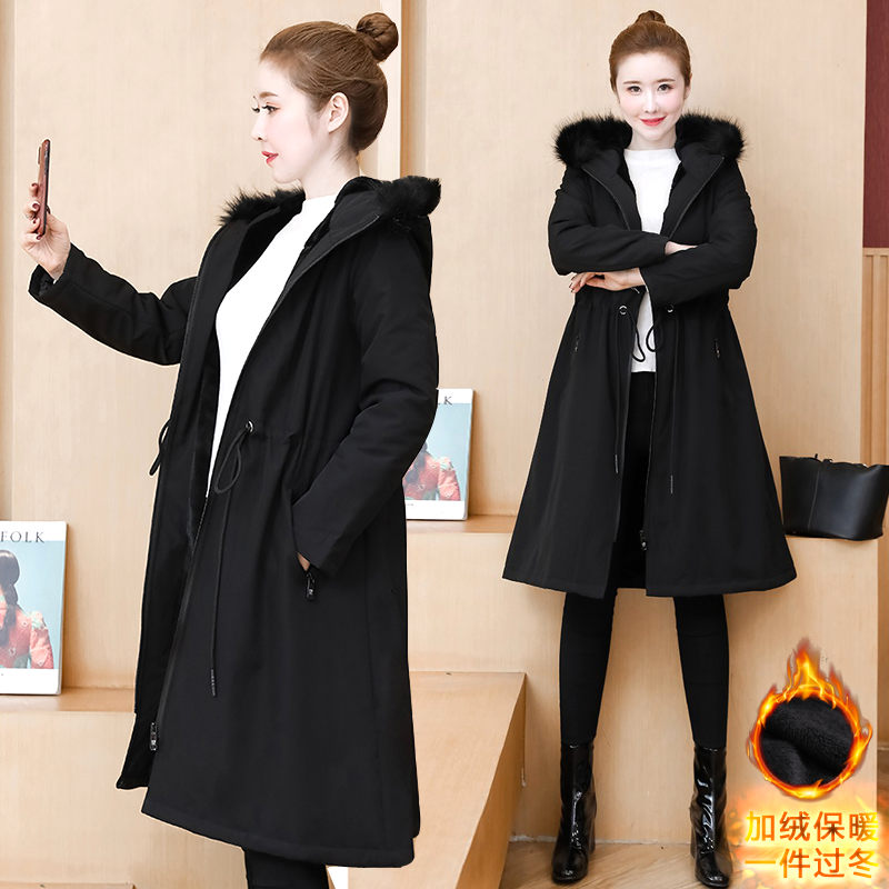 Black Jacket With Fur Hood Plus Velvet Thick Coat Female Winter Plus Size Slim Parka Casual Warm High Waist Long Coat f2330
Black Jacket With Fur Hood Plus Velvet Thick Coat Female Winter Plus Size Slim Parka Casual Warm High Waist Long Coat f2330