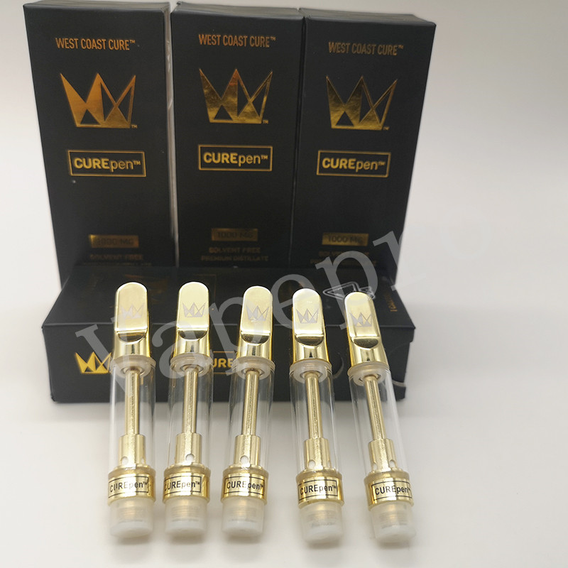 Curepen Vape Cartridge Packaging West Coast Cure Pen Vape Carts 0.8ml 1.0ml Empty Oil Vaporizer Pen Atomizer Gold Tips 510 Cartridges
Curepen Vape Cartridge Packaging West Coast Cure Pen Vape Carts 0.8ml 1.0ml Empty Oil Vaporizer Pen Atomizer Gold Tips 510 Cartridges