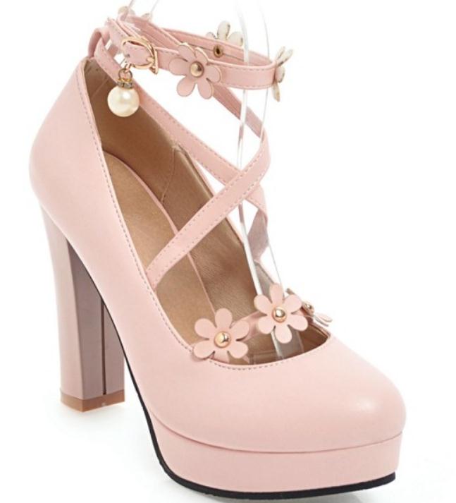 Free send 2018 Spring new style Coarse heel waterproof table High-heeled Women's Shoes, Black