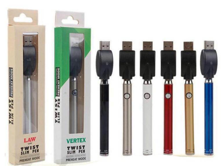 Law Vertex Preheat Battery with Bottom Twist Button 380mAh Slim Ego Twist Vape Pen Variable Voltage Vaporizer for Thick Oil DHL
Law Vertex Preheat Battery with Bottom Twist Button 380mAh Slim Ego Twist Vape Pen Variable Voltage Vaporizer for Thick Oil DHL