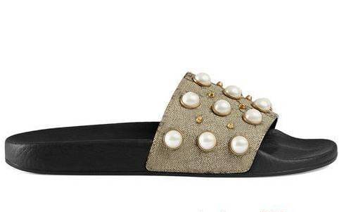 Pearl slippers Thick Bottom Designer Rubber sandal Floral men slipper Gear bottoms Flip Flops women striped Beach slipper with Box US5-11
Pearl slippers Thick Bottom Designer Rubber sandal Floral men slipper Gear bottoms Flip Flops women striped Beach slipper with Box US5-11