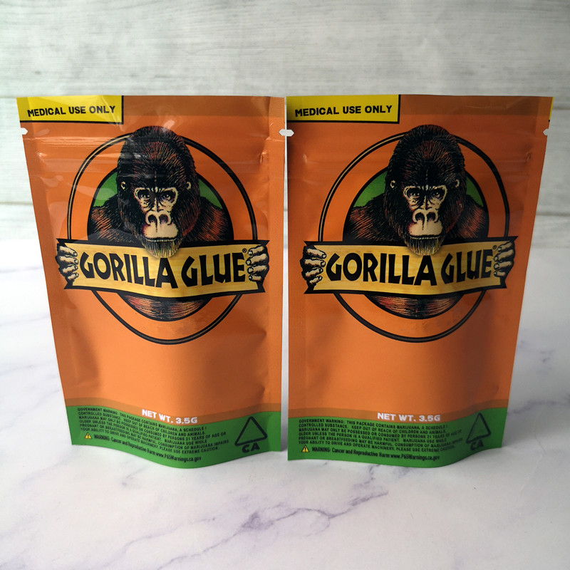 GORILLA GLUE BAG California 3.5g Mylar Bags Smell Proof package gorillaglue Zipper packing For Dry Herb Flower Packaging
GORILLA GLUE BAG California 3.5g Mylar Bags Smell Proof package gorillaglue Zipper packing For Dry Herb Flower Packaging