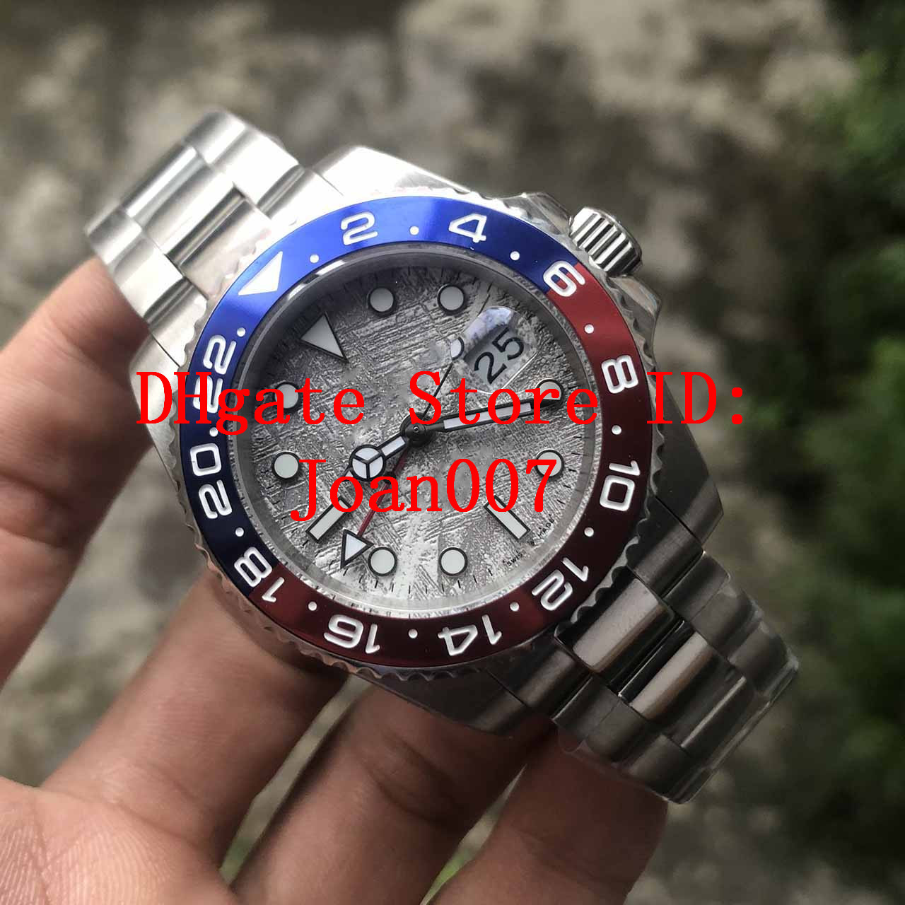 High Quality Rock Ash Dial Men watch 2813 Movement Blue/Red Ceramic Bezel Sapphire Glass 40mm Mens Wristwatches GMT Watches, Gray
High Quality Rock Ash Dial Men watch 2813 Movement Blue/Red Ceramic Bezel Sapphire Glass 40mm Mens Wristwatches GMT Watches, Gray