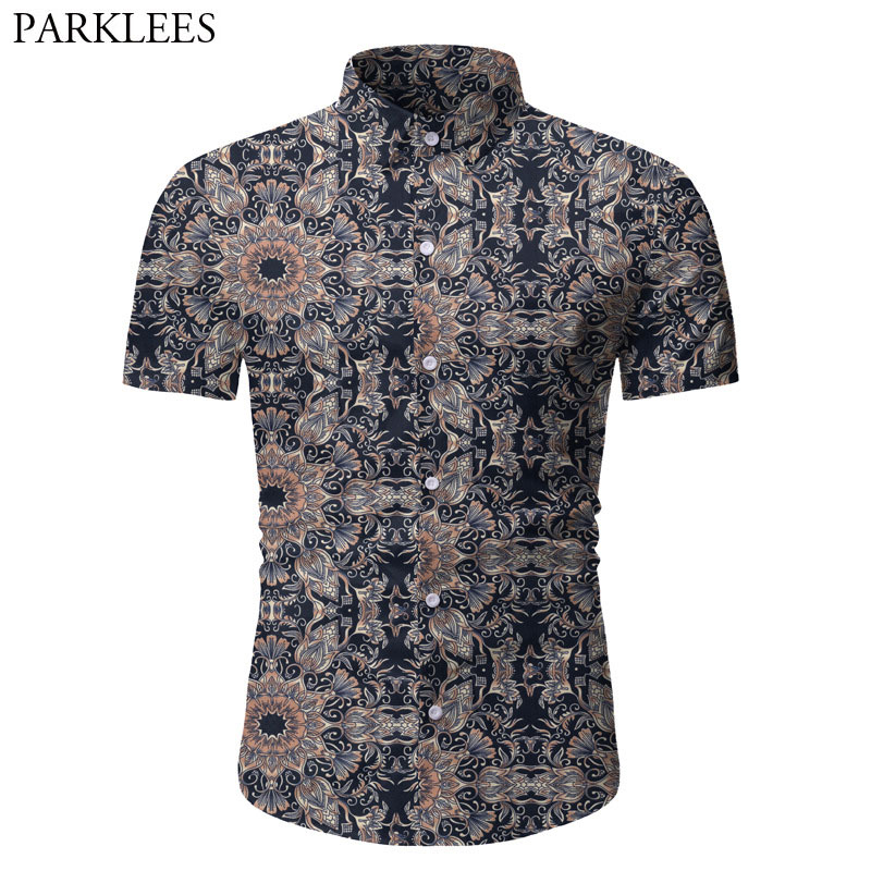 Vintage Floral Print Shirt Men 2020 Summer Fashion Brand Short Sleeve Top Clothes Mens Casual Social Shirt for Men Chemise M-3XL, As picture
Vintage Floral Print Shirt Men 2020 Summer Fashion Brand Short Sleeve Top Clothes Mens Casual Social Shirt for Men Chemise M-3XL, As picture