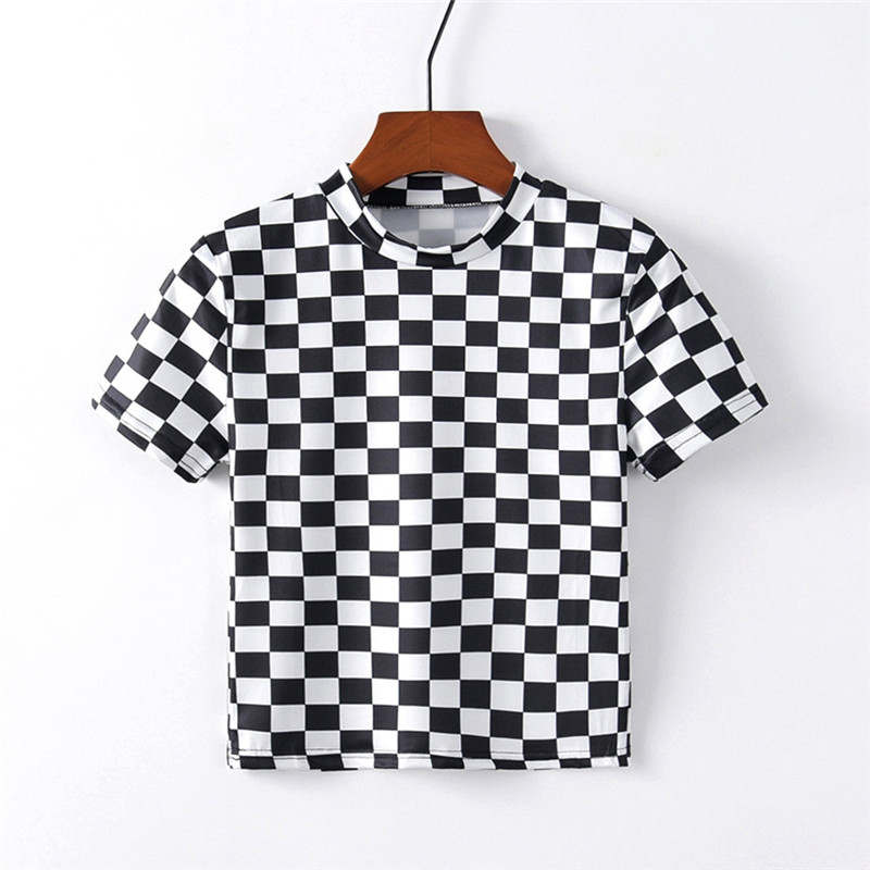 Artguy Vintage Fashion Women Short Sleeve Black & White Lattice T Shirt Black White Square Tee Crop Top Clubwear
Artguy Vintage Fashion Women Short Sleeve Black & White Lattice T Shirt Black White Square Tee Crop Top Clubwear