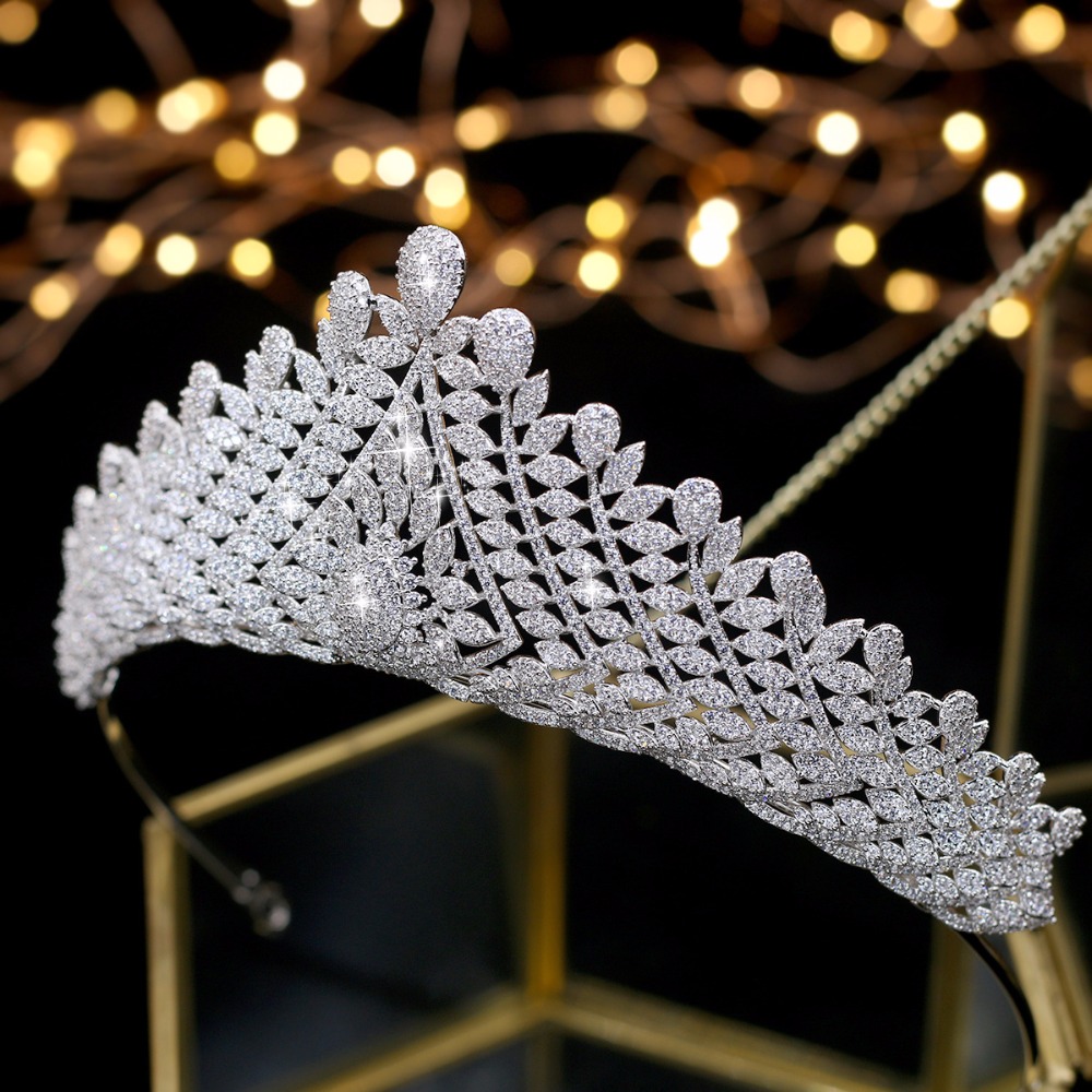 Zircon Tiara De Noiva Wedding Tiaras Bridal Crowns Bridal Hair Accessories Tiara Nupcial Corona De La Boda ZY-image