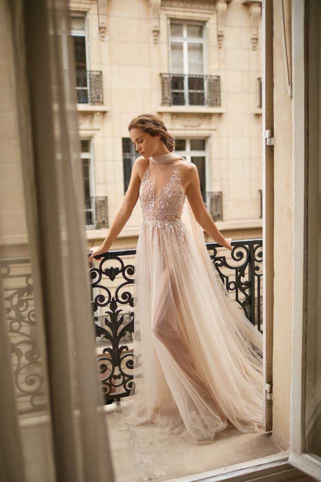 liz martinez split wedding dresses with wrap beach boho a line appliqued beads jewel neck illusion bridal gowns vestido de novia