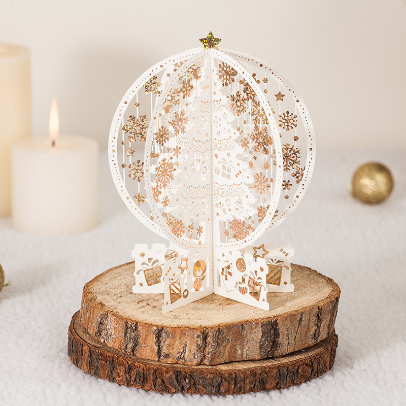 Korea's 3 d paper carving thank customers high-grade solid crystal ball card card gilding hollow out wish Christmas
Korea's 3 d paper carving thank customers high-grade solid crystal ball card card gilding hollow out wish Christmas