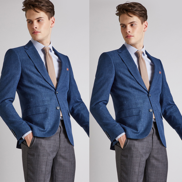 Handsome Young Mens Formal Tuxedos Peaked Lapel Leisure Groom Jackets Best Men Blazer Clothes Only One Piece