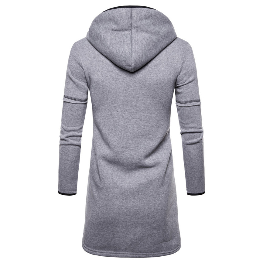 Men's Jacket Hooded Sportswear Fashion Mens Hooded Solid Trench Coat Jacket Cardigan Long Sleeve Outwear Blouse Jacket Manteau S191019