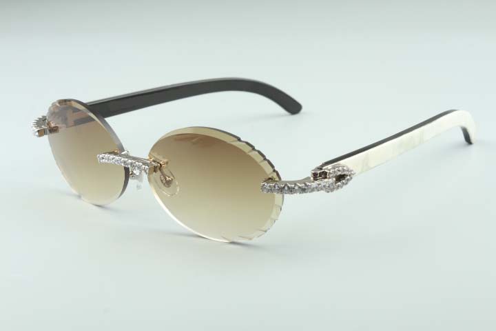 2019 Newest fashion T3524016-8 cutting lenses diamonds sunglasses, natural hybrid buffalo horn legs retro oval glasses, size: 58-18-140mm
2019 Newest fashion T3524016-8 cutting lenses diamonds sunglasses, natural hybrid buffalo horn legs retro oval glasses, size: 58-18-140mm