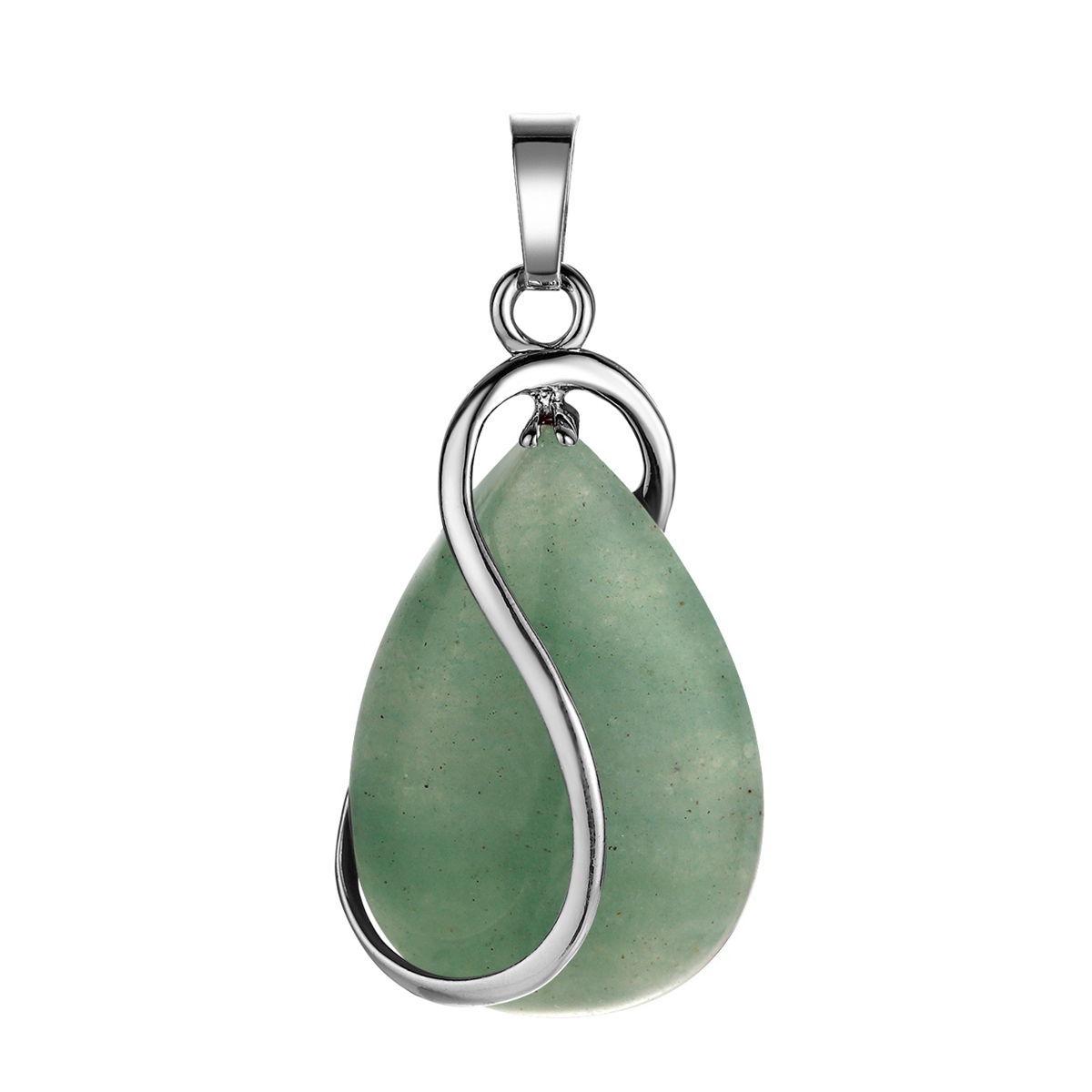 qimoshi Natural stone pendant S-shaped woman necklace stainless steel healing energy sweater chain Christmas gift 12pcs