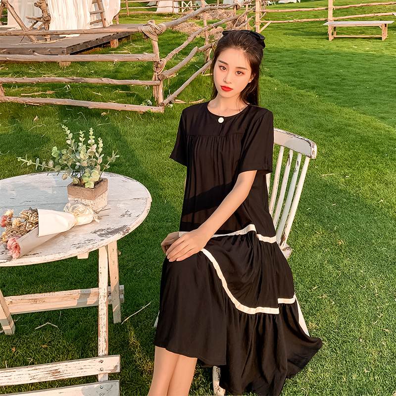 9036# Maternity Dress Summer Short Stripe Sleeve Easy Matching Loose Stylish Dress for Pregnant Women Mom, Black
9036# Maternity Dress Summer Short Stripe Sleeve Easy Matching Loose Stylish Dress for Pregnant Women Mom, Black